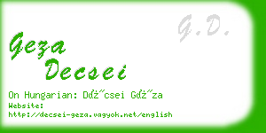 geza decsei business card